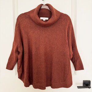 LOFT Turtleneck Curved Hem Sweater